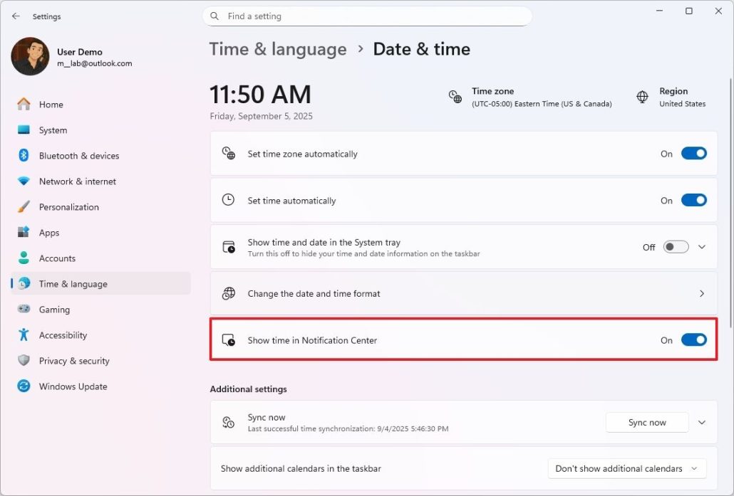 فعالسازی Notification Center