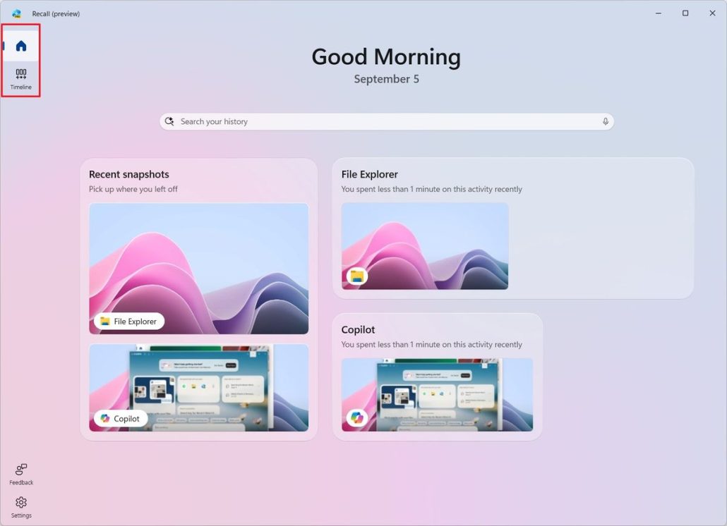 صفحه اصلی بازطراحی شده Recall