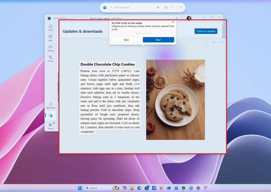 تعاملی برای Click to Do