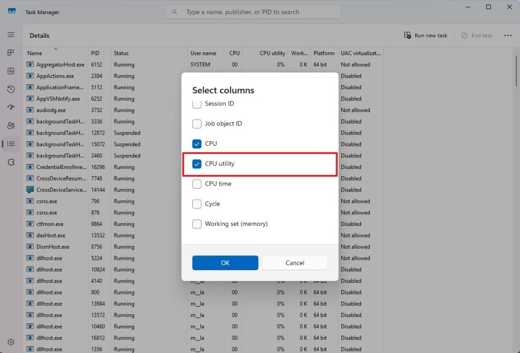 ارتقا در Task Manager